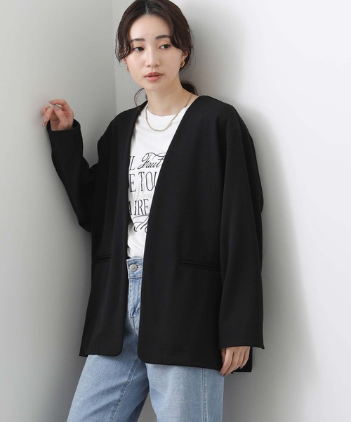 ★お値下げ中★ダイアグラム　ノーカラージャケット セール】ジョーゼットノーカラージャケット（ノーカラー