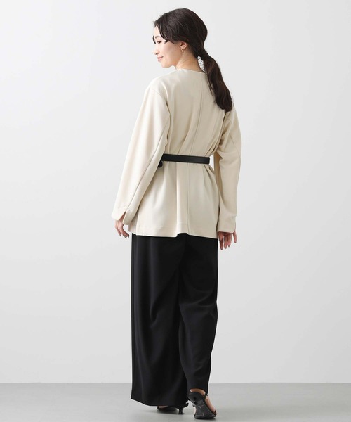 セール】ジョーゼットノーカラージャケット（ノーカラー