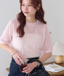シアー」に該当するトップス（ピンク/桃色系）ファッション通販