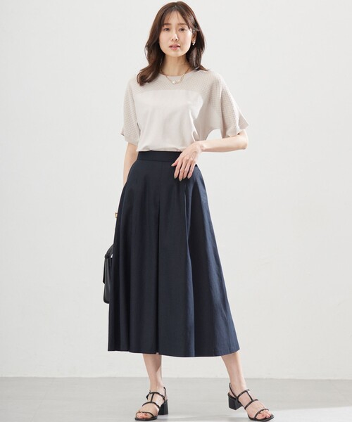 組曲(クミキョク)の「リネンレーヨン スカート(スカート・レディース・ネイビー系/ベージュ系・1/2/3)」の19枚目の写真