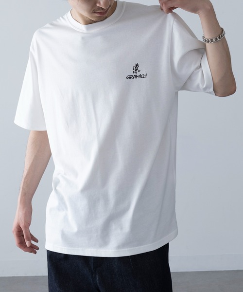 Gramicci（グラミチ）の「【GRAMICCI】ONE POINT LOGO TEE G4SU-T096（Tシャツ/カットソー・メンズ・ホワイト/ブラック・S/M/L/XL）」の4枚目の写真