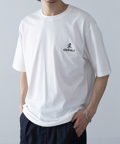 Gramicci（グラミチ）の「【GRAMICCI】ONE POINT LOGO TEE G4SU-T096（Tシャツ/カットソー・メンズ・ホワイト/ブラック・S/M/L/XL）」の5枚目の写真