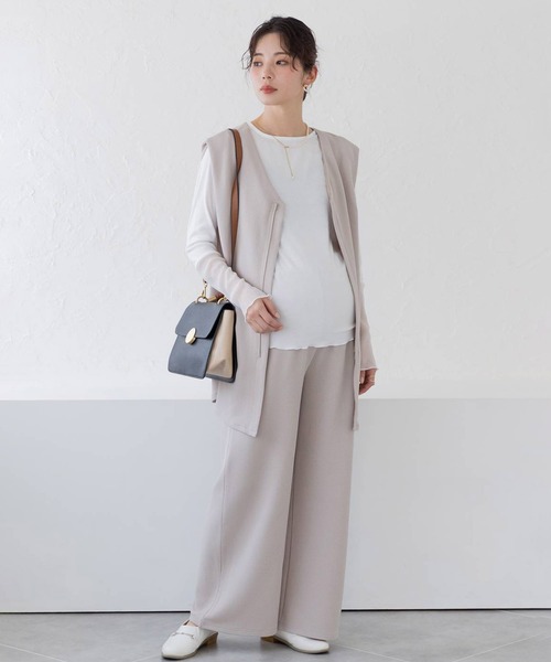 フェリシモMama（フェリシモママ）の「Ｍｏｒｅｄｄｅ　心地いい素材の袖口シアー２ーＷＡＹ授乳トップス（マタニティウェア/グッズ・レディース・ブラック/オフホワイト/ブルー・LL/L/M）」の8枚目の写真