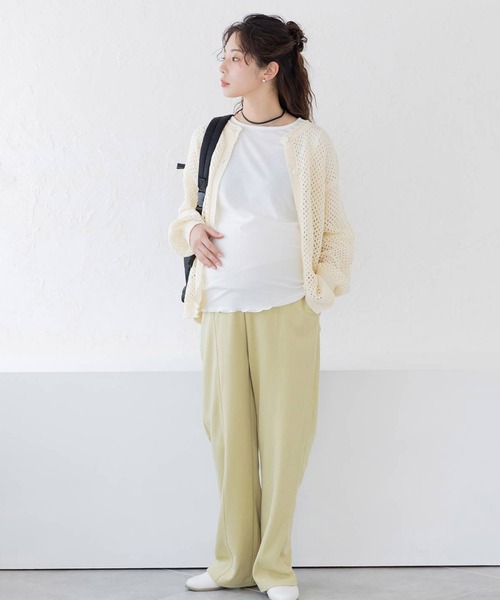 フェリシモMama（フェリシモママ）の「Ｍｏｒｅｄｄｅ　心地いい素材の袖口シアー２ーＷＡＹ授乳トップス（マタニティウェア/グッズ・レディース・ブラック/オフホワイト/ブルー・LL/L/M）」の5枚目の写真