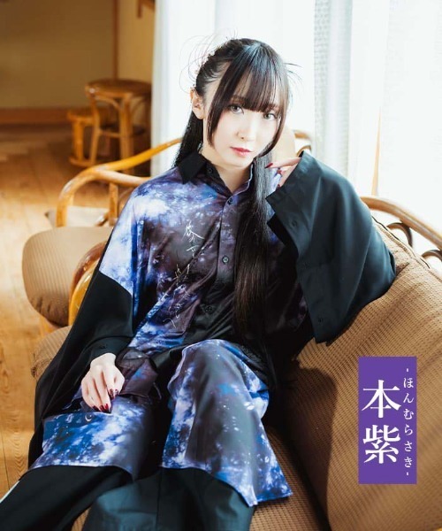 REZEN(リゼン)の「三世の契2WAYシャツ(シャツ/ブラウス・メンズ・パープル/ライトグレー/ローズ・MEDIUM/LARGE)」の3枚目の写真