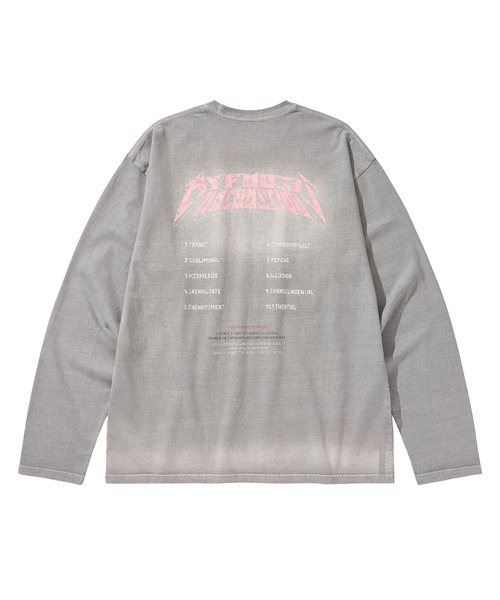 LIBERE(リベーレ)の「LIBERE リベーレ / WASHED LONG SLEEVE TEE バンドロゴプリントビッグシルエットウォッシュドロンT / 251233-251234-251235(Tシャツ/カットソー・メンズ・ブルー系その他/ブラック/グレー・LARGE/MEDIUM/SMALL)」の2枚目の写真