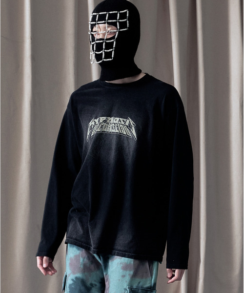 LIBERE(リベーレ)の「LIBERE リベーレ / WASHED LONG SLEEVE TEE バンドロゴプリントビッグシルエットウォッシュドロンT / 251233-251234-251235(Tシャツ/カットソー・メンズ・ブルー系その他/ブラック/グレー・LARGE/MEDIUM/SMALL)」の1枚目の写真