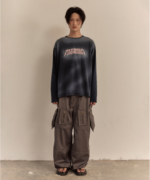 LIBERE(リベーレ)の「LIBERE リベーレ / WASHED LONG SLEEVE TEE バンドロゴプリントビッグシルエットウォッシュドロンT / 251233-251234-251235(Tシャツ/カットソー・メンズ・ブルー系その他/ブラック/グレー・LARGE/MEDIUM/SMALL)」の16枚目の写真