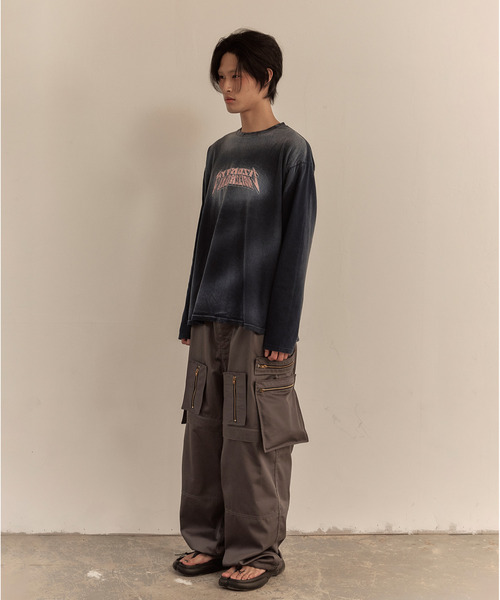 LIBERE(リベーレ)の「LIBERE リベーレ / WASHED LONG SLEEVE TEE バンドロゴプリントビッグシルエットウォッシュドロンT / 251233-251234-251235(Tシャツ/カットソー・メンズ・ブルー系その他/ブラック/グレー・LARGE/MEDIUM/SMALL)」の15枚目の写真