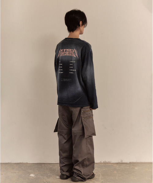 LIBERE(リベーレ)の「LIBERE リベーレ / WASHED LONG SLEEVE TEE バンドロゴプリントビッグシルエットウォッシュドロンT / 251233-251234-251235(Tシャツ/カットソー・メンズ・ブルー系その他/ブラック/グレー・LARGE/MEDIUM/SMALL)」の13枚目の写真