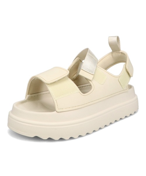 ORiental TRaffic（オリエンタルトラフィック）の「軽量 ベルクロEVAサンダル/OT3228 ボリュームソール 厚底 ベルクロ（サンダル・レディース・ホワイト/ブラック・22.5cm/23.5cm/24.5cm/25.5cm）」の4枚目の写真