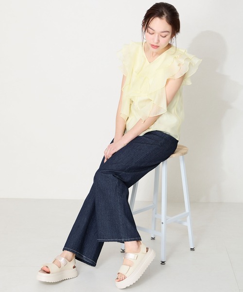 ORiental TRaffic（オリエンタルトラフィック）の「軽量 ベルクロEVAサンダル/OT3228 ボリュームソール 厚底 ベルクロ（サンダル・レディース・ホワイト/ブラック・22.5cm/23.5cm/24.5cm/25.5cm）」の13枚目の写真