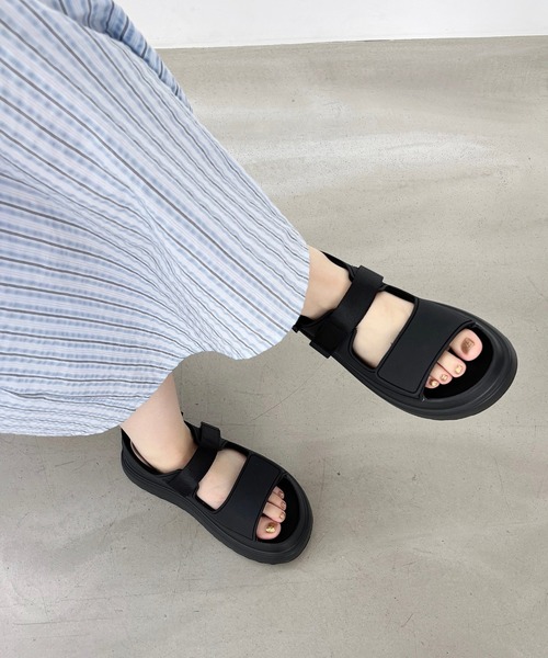 軽量 ベルクロEVAサンダル/OT3228 ボリュームソール 厚底 ベルクロ