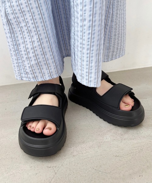 軽量 ベルクロEVAサンダル/OT3228 ボリュームソール 厚底 ベルクロ