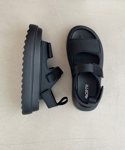 ORiental TRaffic（オリエンタルトラフィック）の「軽量 ベルクロEVAサンダル/OT3228 ボリュームソール 厚底 ベルクロ（サンダル・レディース・ホワイト/ブラック・22.5cm/23.5cm/24.5cm/25.5cm）」の21枚目の写真