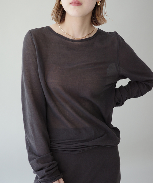 EMILY WEEK（エミリーウィーク）の「シアークルーネックプルオーバー（Tシャツ/カットソー・レディース・ブラウン/ベージュ・FREE）」の4枚目の写真