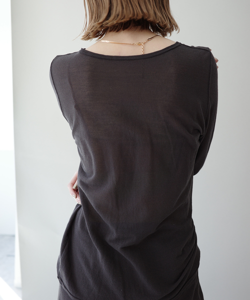 EMILY WEEK（エミリーウィーク）の「シアークルーネックプルオーバー（Tシャツ/カットソー・レディース・ブラウン/ベージュ・FREE）」の6枚目の写真