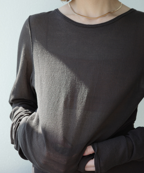 EMILY WEEK（エミリーウィーク）の「シアークルーネックプルオーバー（Tシャツ/カットソー・レディース・ブラウン/ベージュ・FREE）」の8枚目の写真