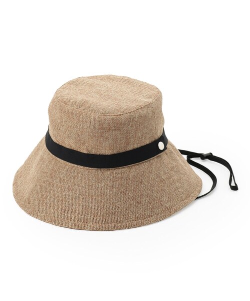 SHOO・LA・RUE（シューラルー）の「【UVカット】雑材シートポケッタブルハット【サイズ調整／あご紐付き】（ハット・レディース・ダークブラウン/ライトグレー/ベージュ/ライトベージュ/ブラック・00）」の4枚目の写真
