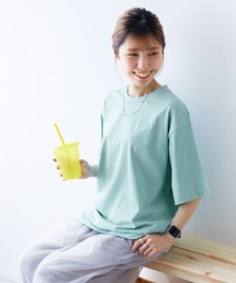 【ひやシャリ】接触冷感 無地 ビッグシルエット 大人 半袖Tシャツ