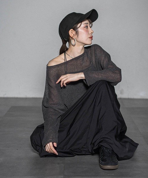 LAUTREAMONT（ロートレアモン）の「【WEB限定】和紙混ホールガーメントニット≪手洗い可能≫（ニット/セーター・レディース・ホワイト/ベージュ/ネイビー/チャコールグレー・9号）」の2枚目の写真