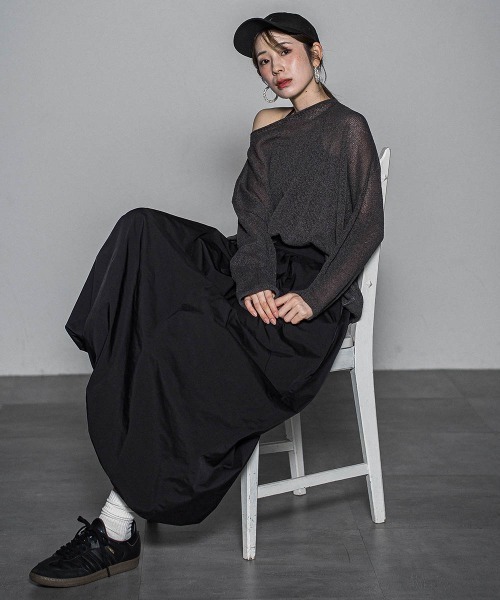 LAUTREAMONT（ロートレアモン）の「【WEB限定】和紙混ホールガーメントニット≪手洗い可能≫（ニット/セーター・レディース・ホワイト/ベージュ/ネイビー/チャコールグレー・9号）」の17枚目の写真