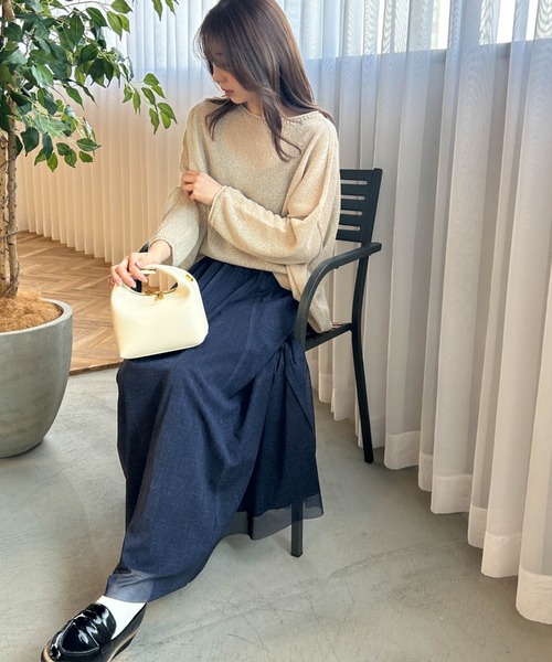 LAUTREAMONT（ロートレアモン）の「【WEB限定】和紙混ホールガーメントニット≪手洗い可能≫（ニット/セーター・レディース・ホワイト/ベージュ/ネイビー/チャコールグレー・9号）」の18枚目の写真