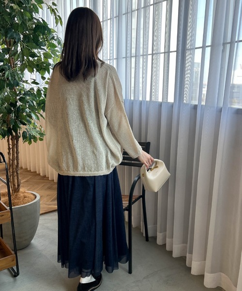 LAUTREAMONT（ロートレアモン）の「【WEB限定】和紙混ホールガーメントニット≪手洗い可能≫（ニット/セーター・レディース・ホワイト/ベージュ/ネイビー/チャコールグレー・9号）」の19枚目の写真