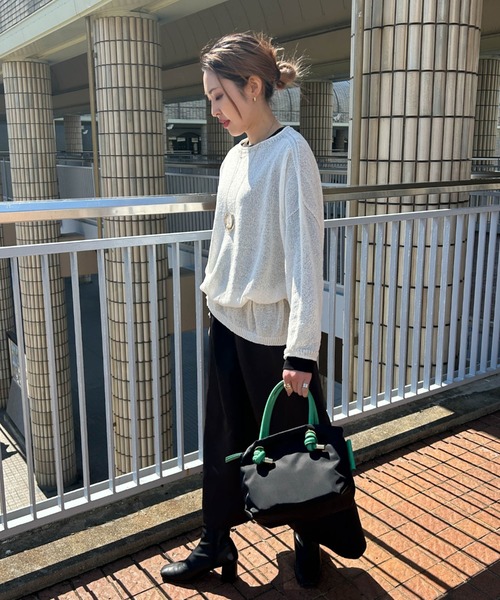 LAUTREAMONT（ロートレアモン）の「【WEB限定】和紙混ホールガーメントニット≪手洗い可能≫（ニット/セーター・レディース・ホワイト/ベージュ/ネイビー/チャコールグレー・9号）」の12枚目の写真