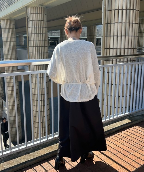 LAUTREAMONT（ロートレアモン）の「【WEB限定】和紙混ホールガーメントニット≪手洗い可能≫（ニット/セーター・レディース・ホワイト/ベージュ/ネイビー/チャコールグレー・9号）」の14枚目の写真