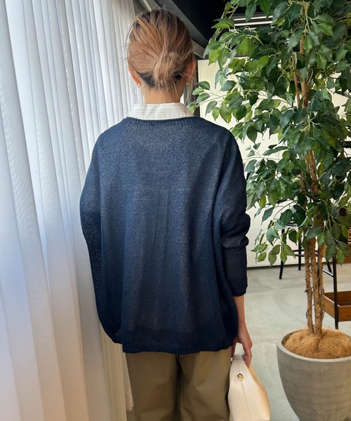 LAUTREAMONT（ロートレアモン）の「【WEB限定】和紙混ホールガーメントニット≪手洗い可能≫（ニット/セーター・レディース・ホワイト/ベージュ/ネイビー/チャコールグレー・9号）」の5枚目の写真