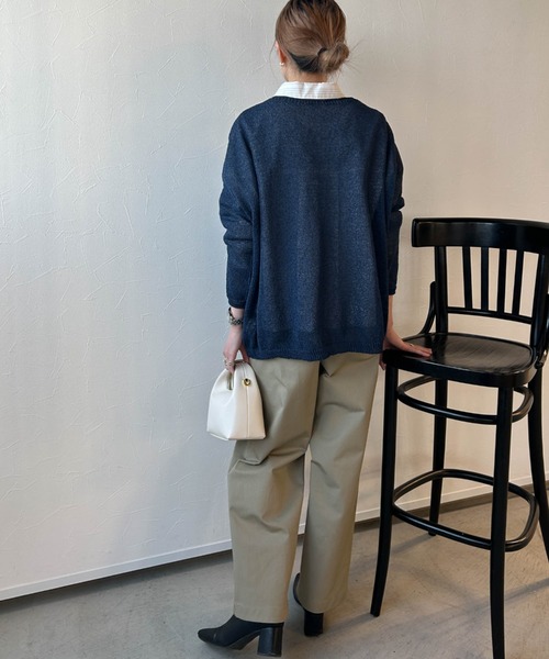LAUTREAMONT（ロートレアモン）の「【WEB限定】和紙混ホールガーメントニット≪手洗い可能≫（ニット/セーター・レディース・ホワイト/ベージュ/ネイビー/チャコールグレー・9号）」の8枚目の写真
