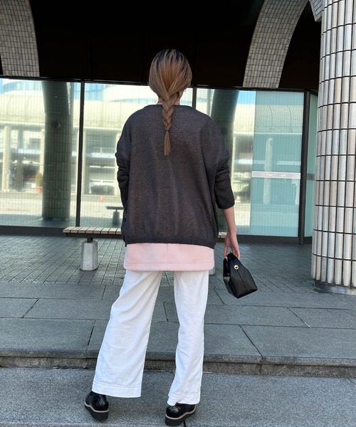 LAUTREAMONT（ロートレアモン）の「【WEB限定】和紙混ホールガーメントニット≪手洗い可能≫（ニット/セーター・レディース・ホワイト/ベージュ/ネイビー/チャコールグレー・9号）」の9枚目の写真