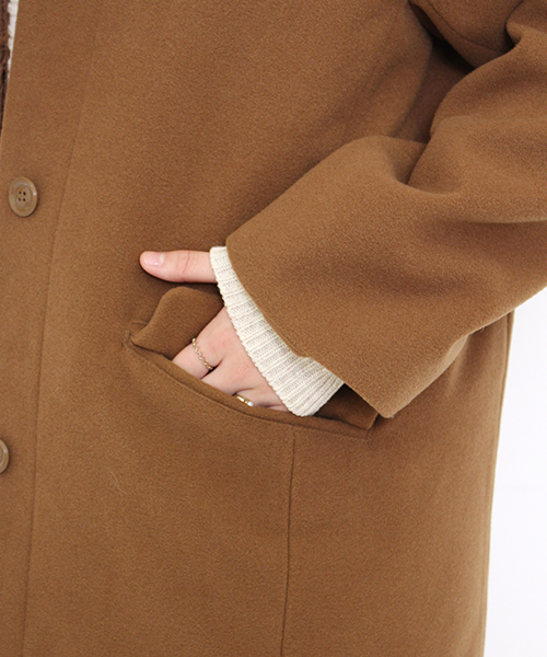 Kastane（カスタネ）の「蓄熱裏地ニットフードコート（ダウンジャケット/コート・レディース・アイボリー/ネイビー/キャメル・FREE）」の14枚目の写真