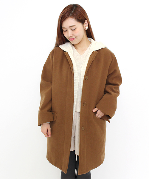 Kastane（カスタネ）の「蓄熱裏地ニットフードコート（ダウンジャケット/コート・レディース・アイボリー/ネイビー/キャメル・FREE）」の20枚目の写真