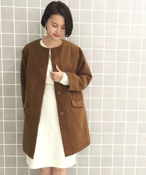 Kastane（カスタネ）の「蓄熱裏地ニットフードコート（ダウンジャケット/コート・レディース・アイボリー/ネイビー/キャメル・FREE）」の22枚目の写真