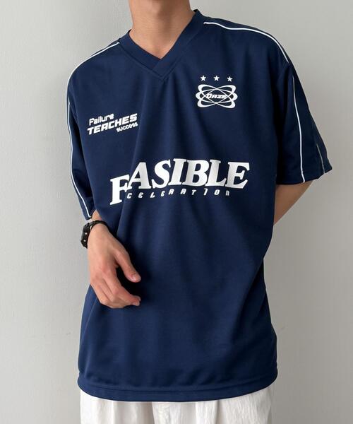 WEGO(ウィゴー)の「WEGO/パイピングサッカーT(Tシャツ/カットソー・メンズ・ネイビー/ブルー系その他/ホワイト系その他/ホワイト/ブラック/ブラック系その他・MEDIUM/LARGE)」の5枚目の写真