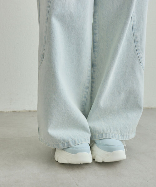 OLIVE des OLIVE（オリーブデオリーブ）の「切り替えリボンデニムパンツ（デニムパンツ・レディース・サックスブルー/ピンク/ブルー・SMALL/MEDIUM）」の6枚目の写真