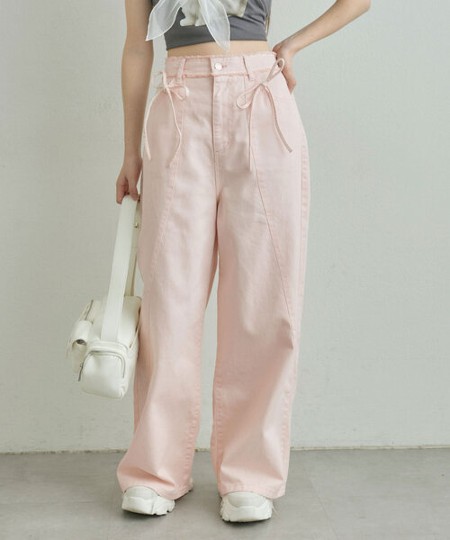 OLIVE des OLIVE（オリーブデオリーブ）の「切り替えリボンデニムパンツ（デニムパンツ・レディース・サックスブルー/ピンク/ブルー・SMALL/MEDIUM）」の22枚目の写真