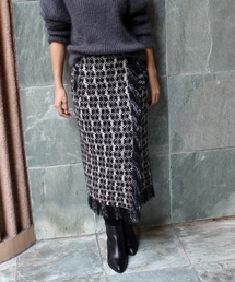 IENA | TWEED フリンジスカート◆(スカート)