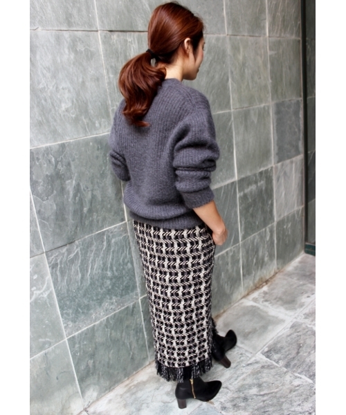 IENA（イエナ）の「TWEED フリンジスカート◆（スカート・レディース・ブラック・36/40/38）」の3枚目の写真