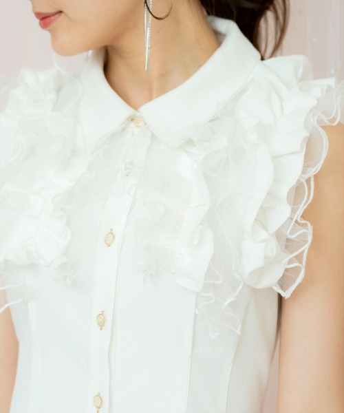 WILLSELECTION（ウィルセレクション）の「チュールフリルワンピース（ワンピース・レディース・オフホワイト/ブラック系その他/ネイビー/ブルー/サックスブルー・FREE）」の13枚目の写真