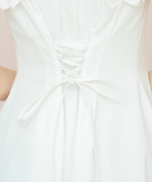 WILLSELECTION（ウィルセレクション）の「チュールフリルワンピース（ワンピース・レディース・オフホワイト/ブラック系その他/ネイビー/ブルー/サックスブルー・FREE）」の12枚目の写真