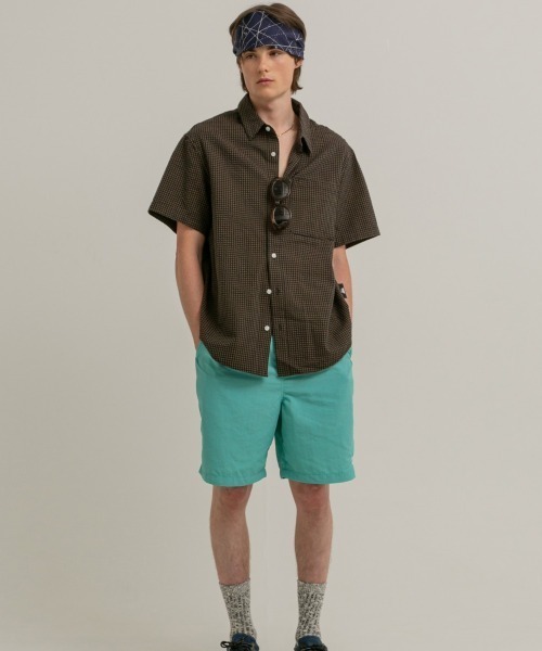 FIRST DOWN（ファーストダウン）の「FIRST DOWN TASLAN NYLON COZY SHORTS（ファーストダウン タスランナイロン コジーショーツ）（その他パンツ・メンズ・ブラック/レオパード/ミント/ネイビー・X-LARGE/MEDIUM/LARGE）」の13枚目の写真