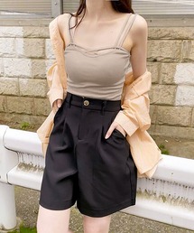GORGE（ゴージ）の「《ダブルストラップ×美デコルテ》レディース カップ付きキャミソール インナー 重ね着 春夏秋（キャミソール）」