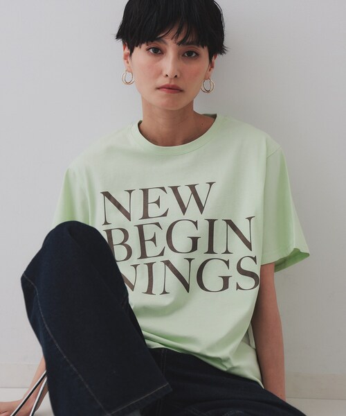 OPAQUE.CLIP(オペークドットクリップ)の「BIGロゴTシャツ【洗濯機洗い可】(Tシャツ/カットソー・レディース・ホワイト/チャコールグレー/ライトグリーン・00)」の3枚目の写真