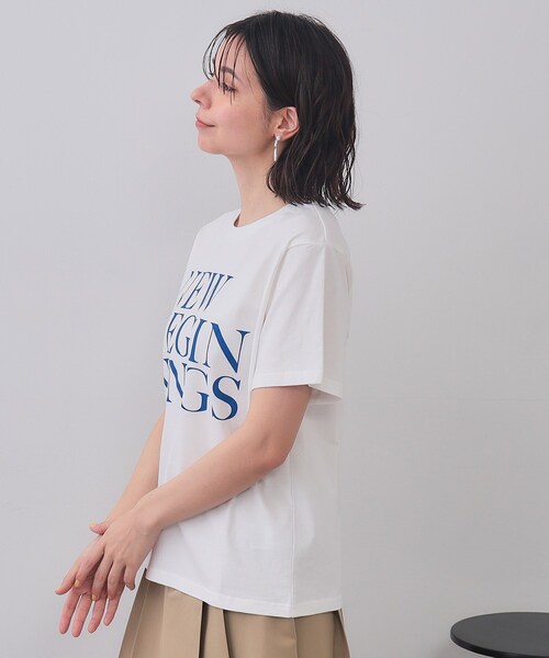 OPAQUE.CLIP(オペークドットクリップ)の「BIGロゴTシャツ【洗濯機洗い可】(Tシャツ/カットソー・レディース・ホワイト/チャコールグレー/ライトグリーン・00)」の4枚目の写真