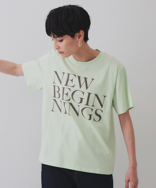 OPAQUE.CLIP(オペークドットクリップ)の「BIGロゴTシャツ【洗濯機洗い可】(Tシャツ/カットソー・レディース・ホワイト/チャコールグレー/ライトグリーン・00)」の12枚目の写真