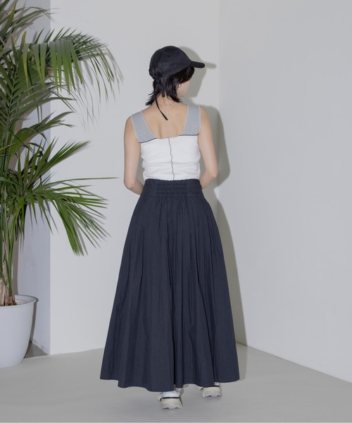 Eimee Law（エイミーロウ）の「配色メロウ テレコタンク（タンクトップ・レディース・ブラック/オフホワイト/ネイビー/モカ・FREE）」の8枚目の写真