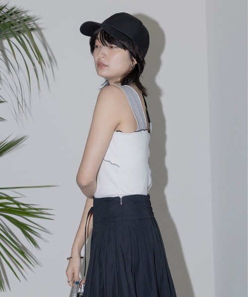 Eimee Law（エイミーロウ）の「配色メロウ テレコタンク（タンクトップ・レディース・ブラック/オフホワイト/ネイビー/モカ・FREE）」の12枚目の写真